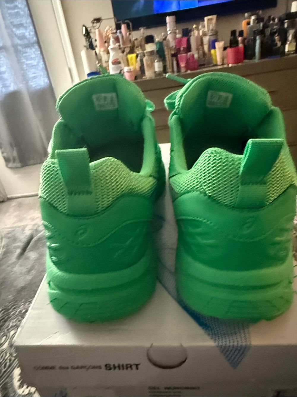 Asics x Comme des Garcons Shirt Collaboration All-Green Mesh Running Sneaker - Picture 4 of 6